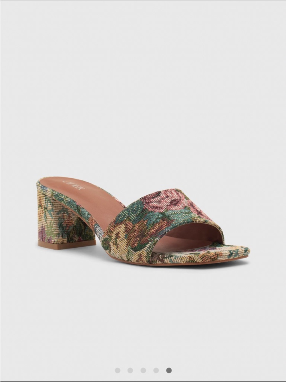 Cider Floral Chunky Heeled Single Band Sandals - Picture 10 of 10